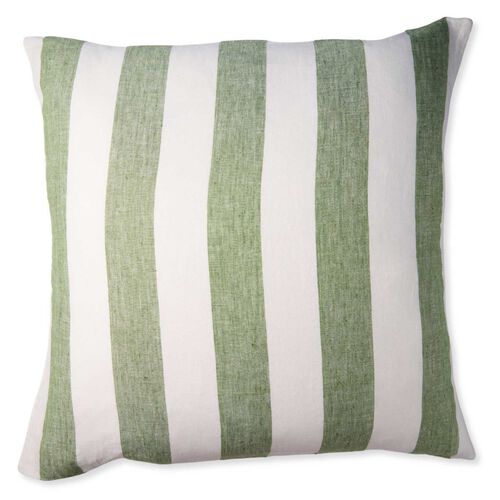 Kip&Co Moss Stripe Linen European Pillowcases 2P Set